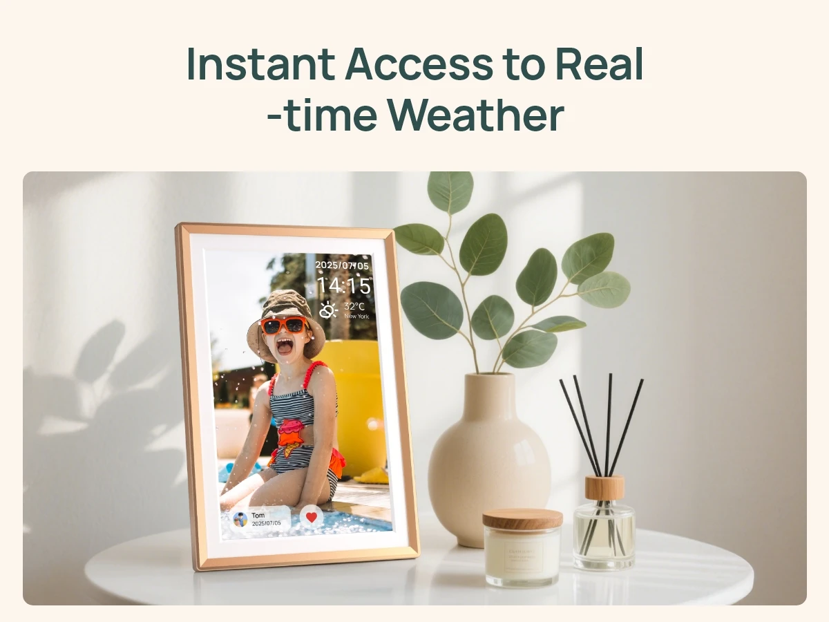 ARZOPA 14 Inch Digital Photo Frame Unlimited Free Cloud Storage WiFi IPS HD Touch Screen Remote Share Photo Videos Auto Rotation