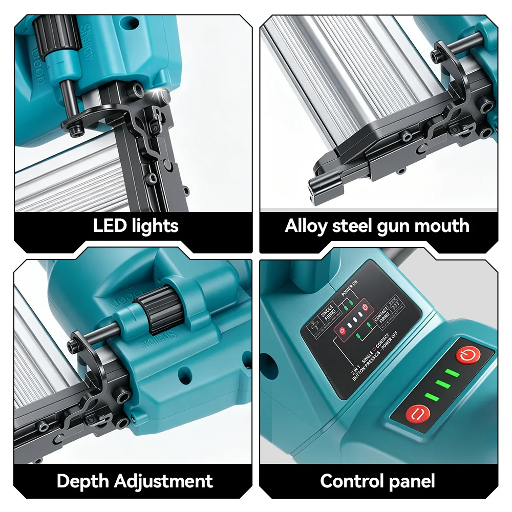 Brushless Electric Nail Gun F15-F50 K410-K4 Cordless 2in1 2Gear Stapler Framing Nailer Power Tool For Makita 18V Battery Pin