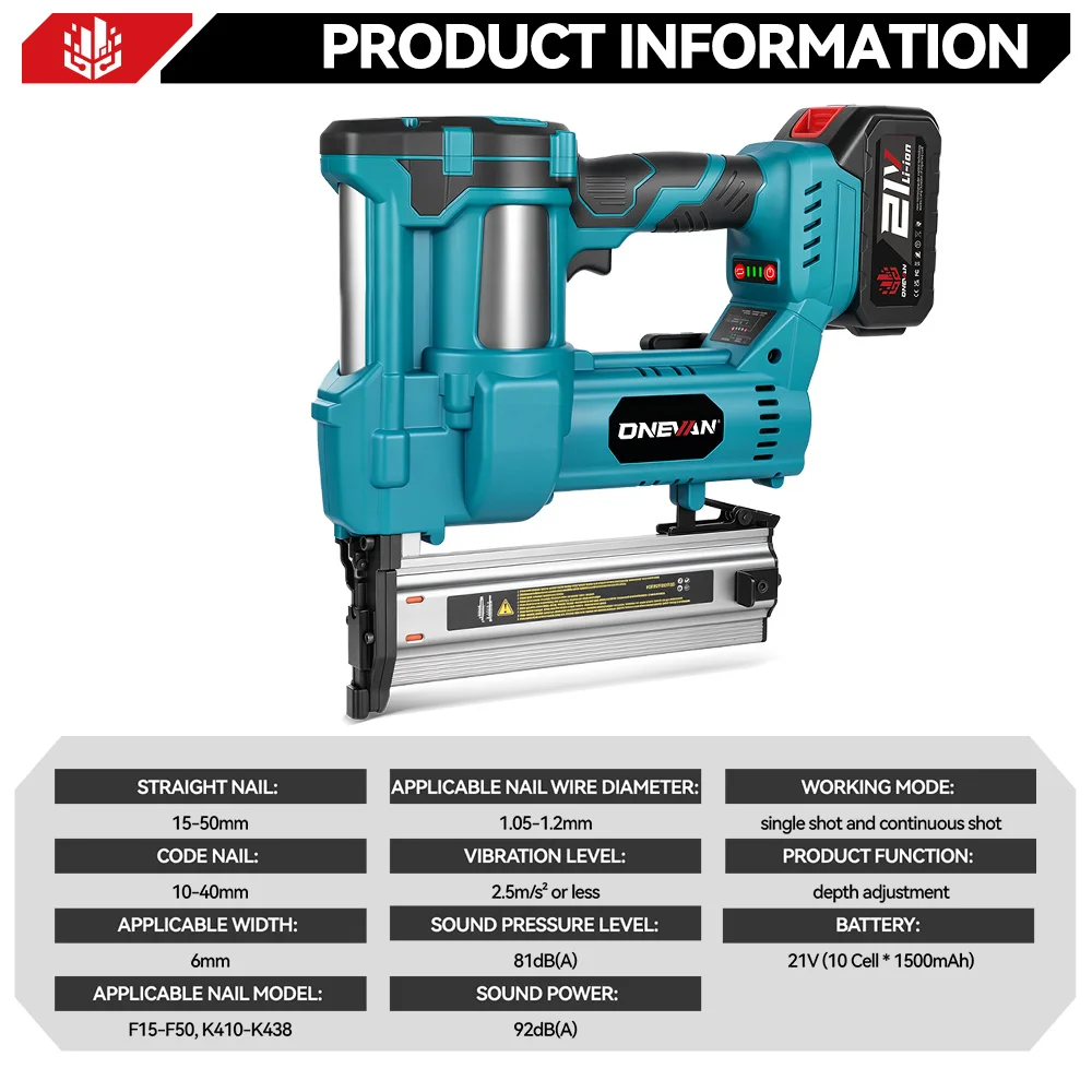 Brushless Electric Nail Gun F15-F50 K410-K4 Cordless 2in1 2Gear Stapler Framing Nailer Power Tool For Makita 18V Battery Pin