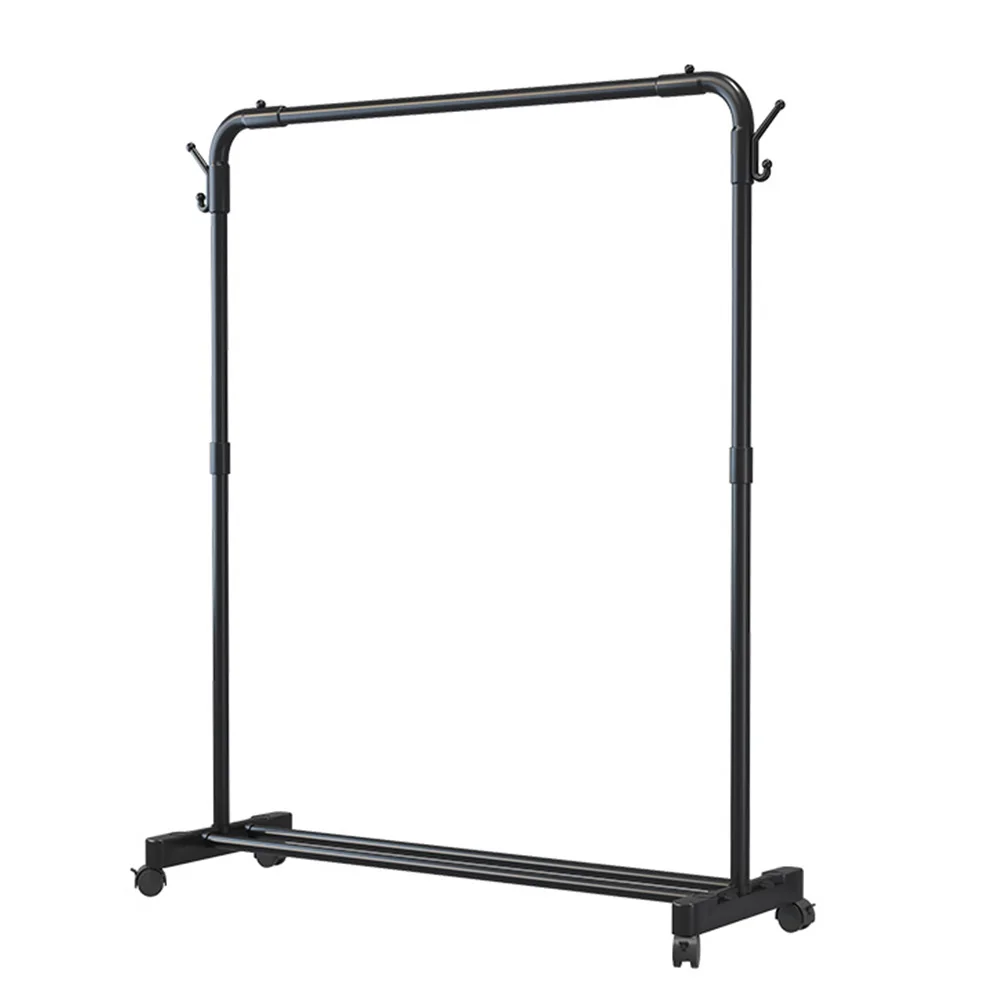 Metal Clothing Rack With Storage Shelf on Wheels Movable Garment Rail Portable Wardrobe Rack for Hanging Garments Dresses Coats
