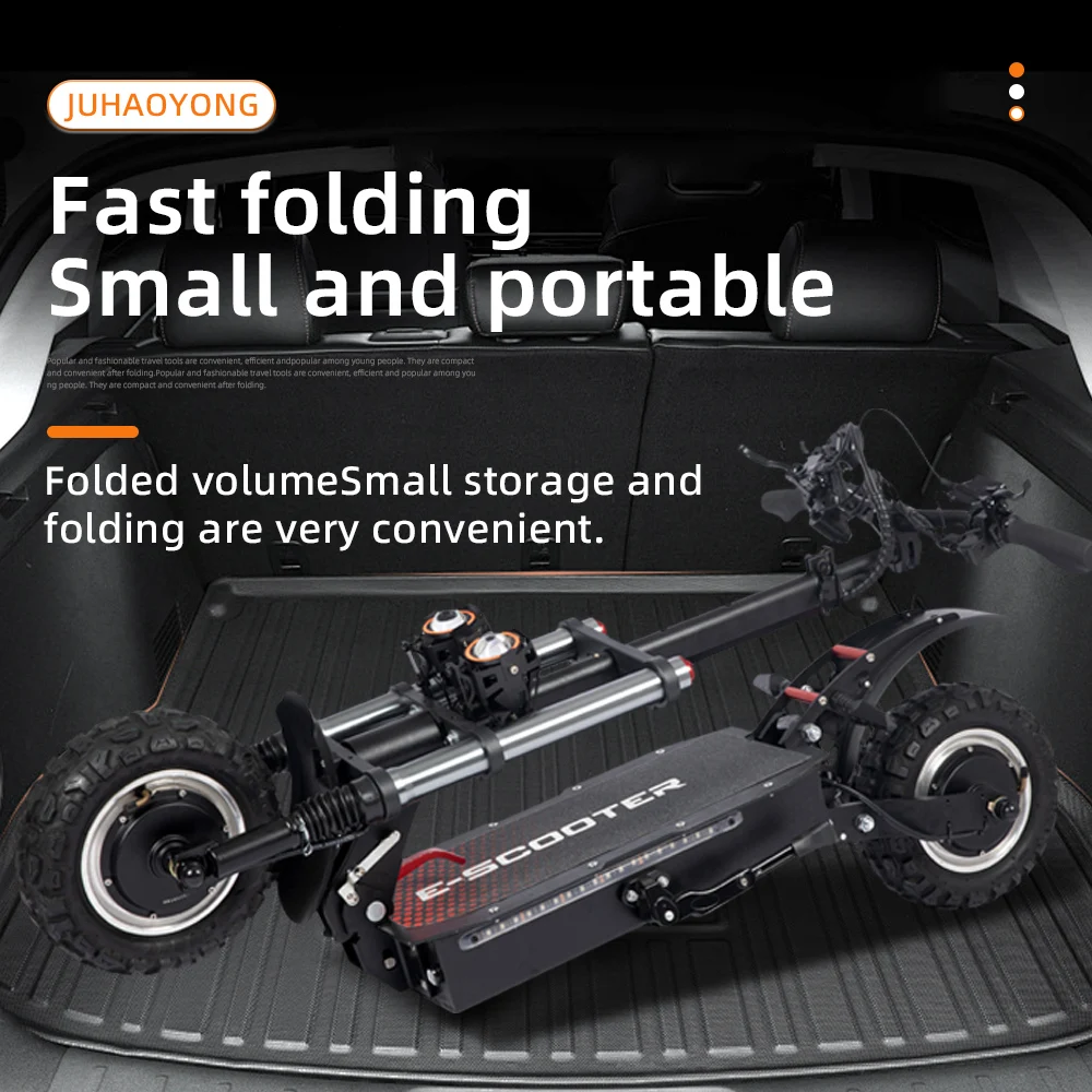 FREEBOY J30max Adult Foldable Escooter 6000W Electric Scooter 60V 38AH 11 INCH OFF-ROAD TIRE E-Mountain Scooter
