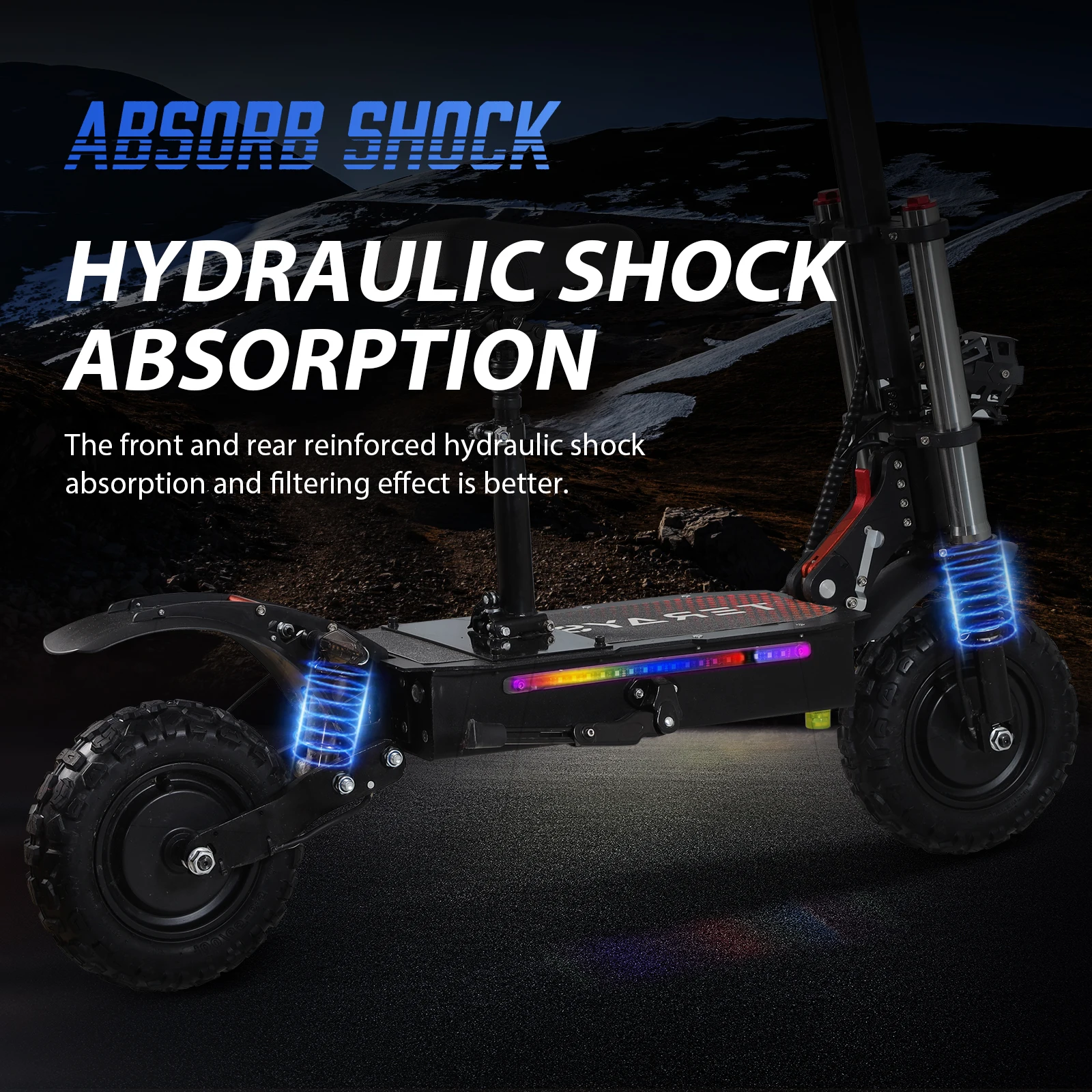 FREEBOY J30max Adult Foldable Escooter 6000W Electric Scooter 60V 38AH 11 INCH OFF-ROAD TIRE E-Mountain Scooter