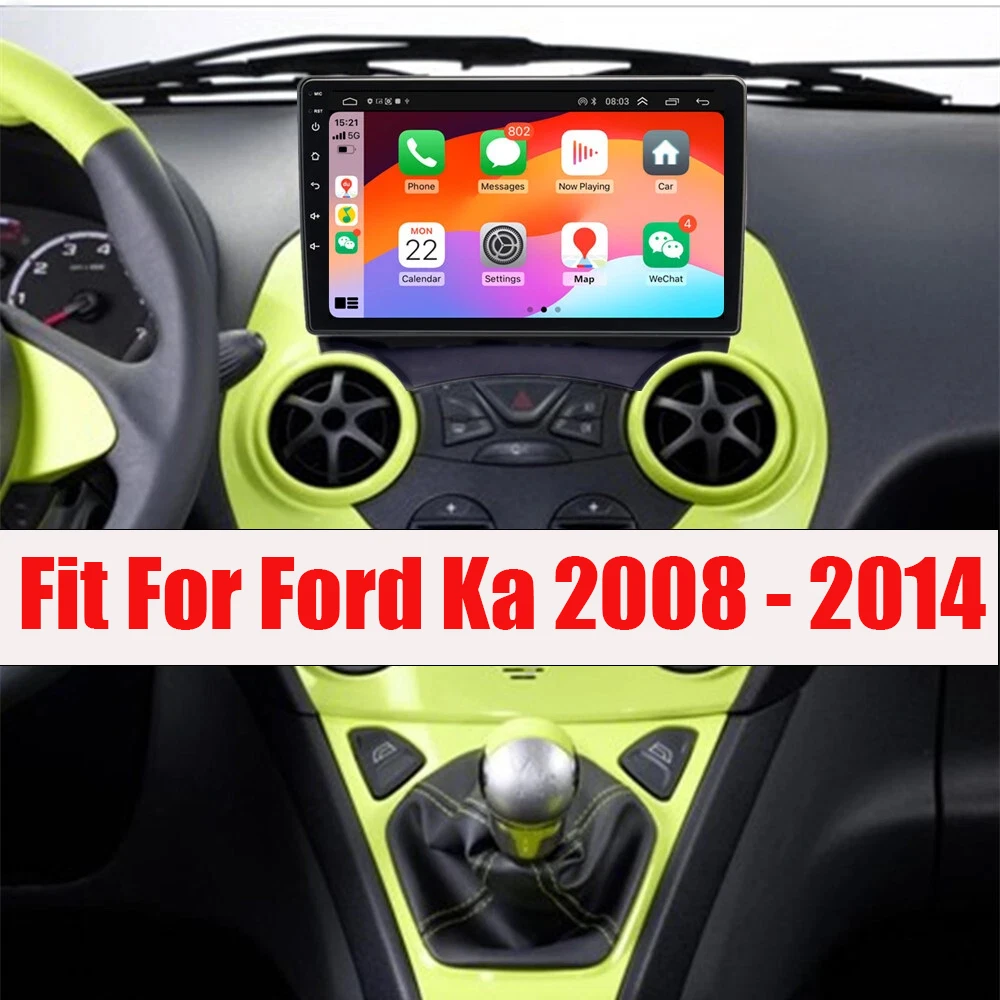 4+64G Android Car Stereo for Ford Ka 2008 - 2014 Built-in Wireless For Carplay Android Auto GPS Navigation Car Radio AHD Camera
