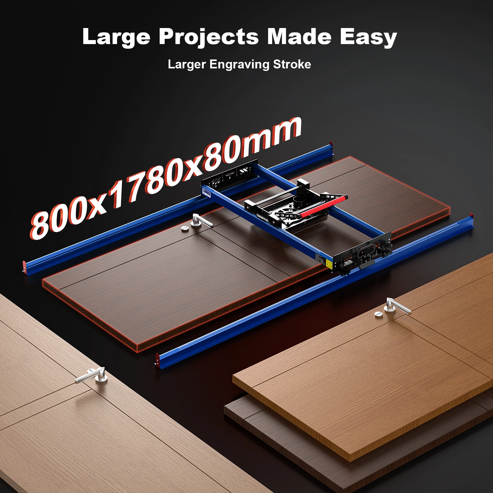 TWO TREES RS-200 Trimming Auxiliary System 800x1780x80mm Larger Engraving Stroke Flattening Mill for Woodworking Router