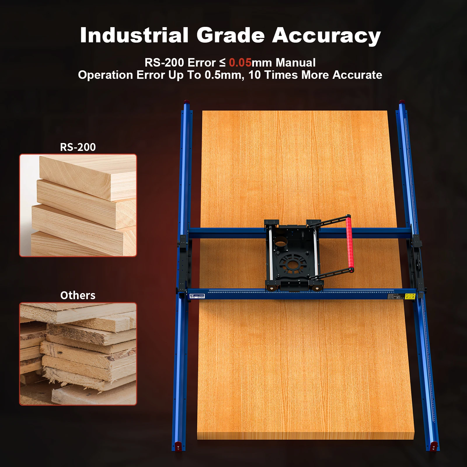 TWO TREES RS-200 Trimming Auxiliary System 800x1780x80mm Larger Engraving Stroke Flattening Mill for Woodworking Router
