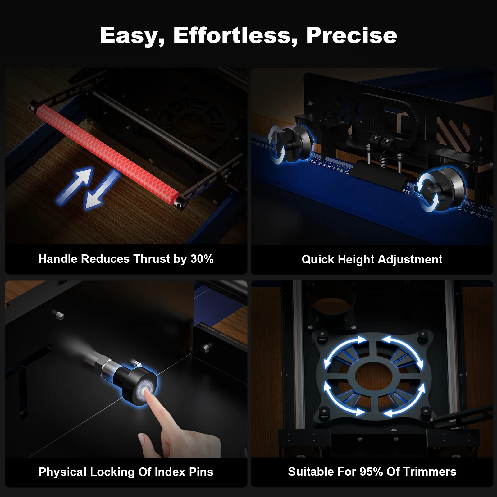 TWO TREES RS-200 Trimming Auxiliary System 800x1780x80mm Larger Engraving Stroke Flattening Mill for Woodworking Router