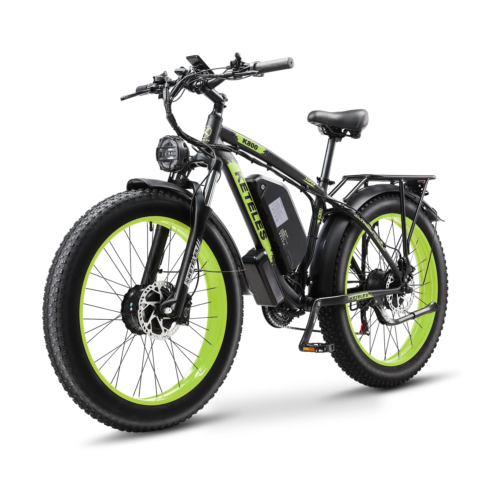 KETELES K800 Electric Bike 1000W*2 Motor 48V23AH Battery Off-Road E-Bike 26 inch Fat Tire E-Mountain Bike