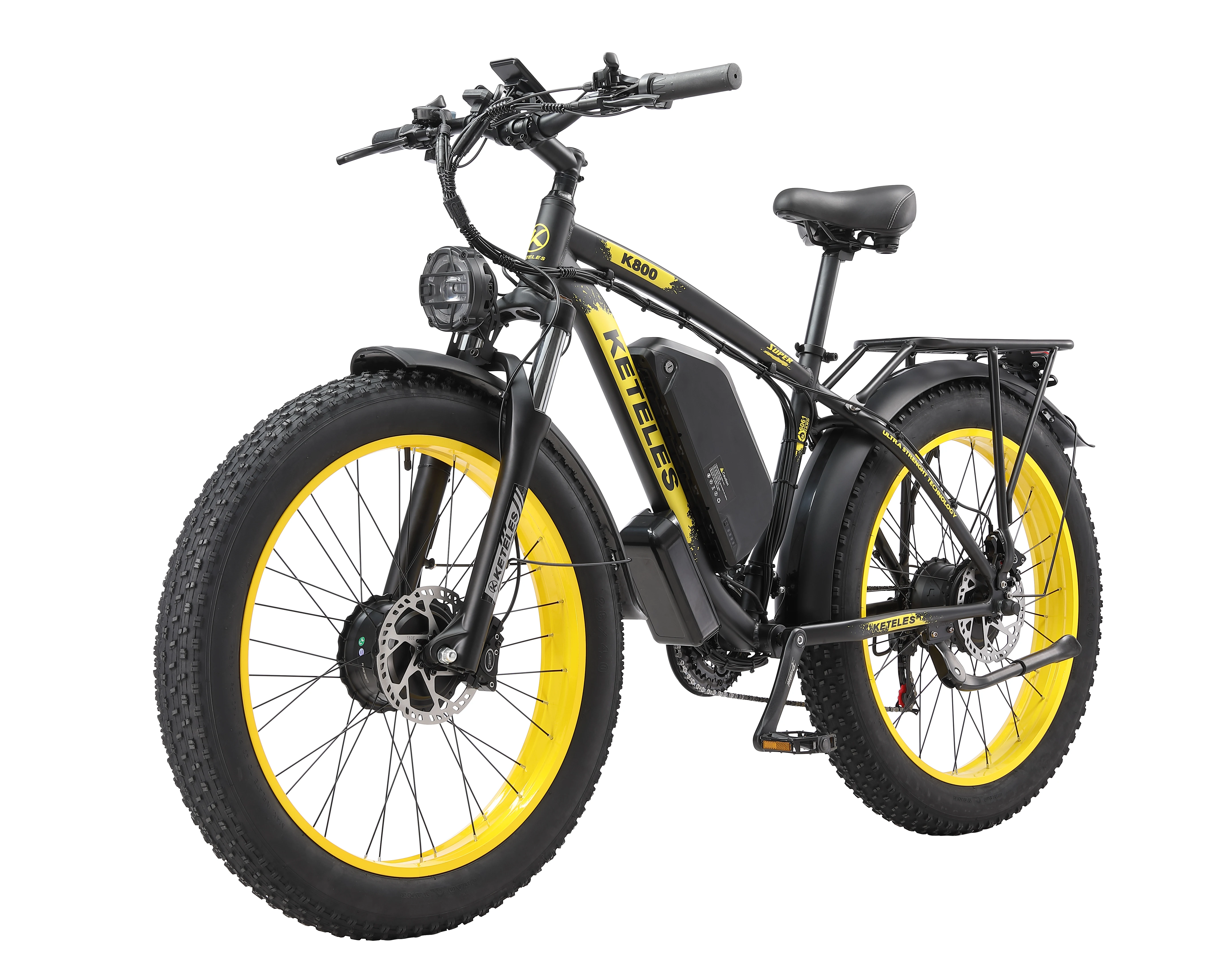 KETELES K800 Electric Bike 1000W*2 Motor 48V23AH Battery Off-Road E-Bike 26 inch Fat Tire E-Mountain Bike