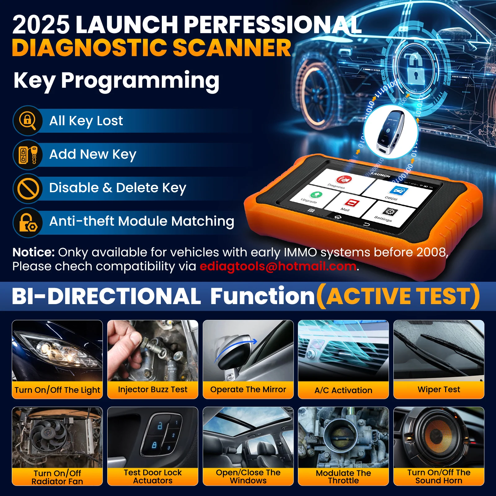 LAUNCH X431 Creader Elite 2.0 OBD2 Car Scanner Scan Full Systems Diagnose Tool Lifetime Free Update for BENZ/MAYBACH/SPRINTER
