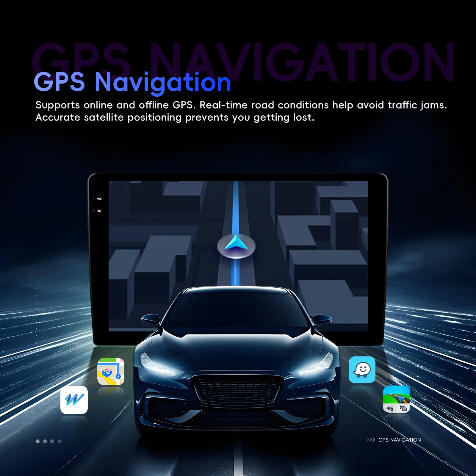 Podofo For Ford Focus1998- 2005 Car Radio 4GB+64GB Wireless Carplay Android Auto Multimedia Video Player Mirror Link 9 Inch