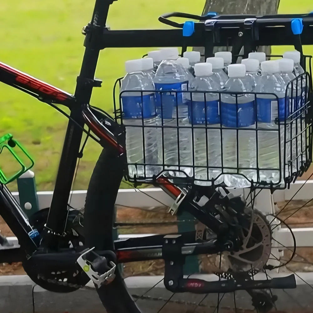 Mountain Bike Folding Hanging Basket Bicycle Basket Basket Front and Rear Hanging Bold Side Trailer for Outdoor Cycling Travel