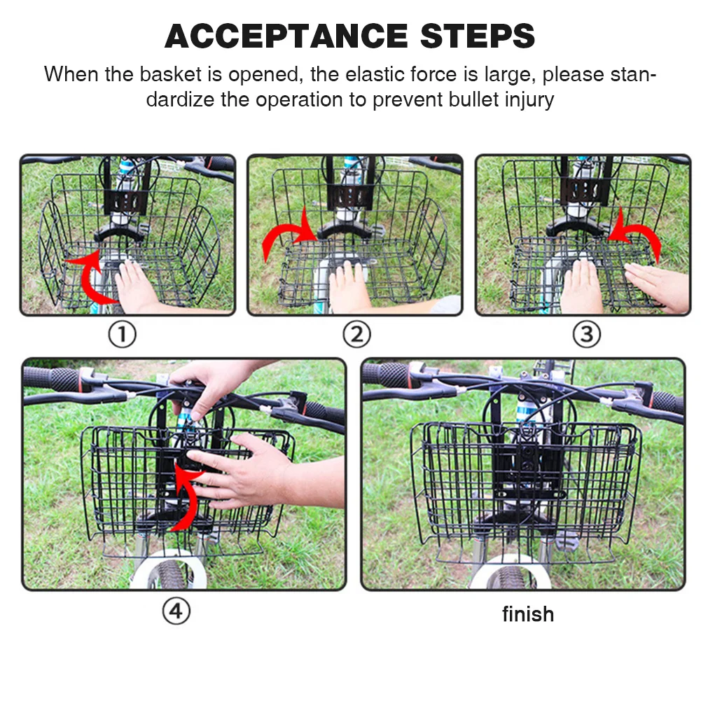 Mountain Bike Folding Hanging Basket Bicycle Basket Basket Front and Rear Hanging Bold Side Trailer for Outdoor Cycling Travel