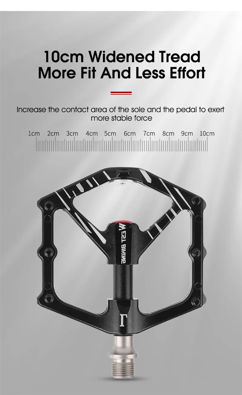 WEST BIKING 3 Bearings Pedal Ultralight Magnetic Aluminum Alloy Anti-Slip Widened Pedal Bicycle Bike Pedal Cycling Road Pedals