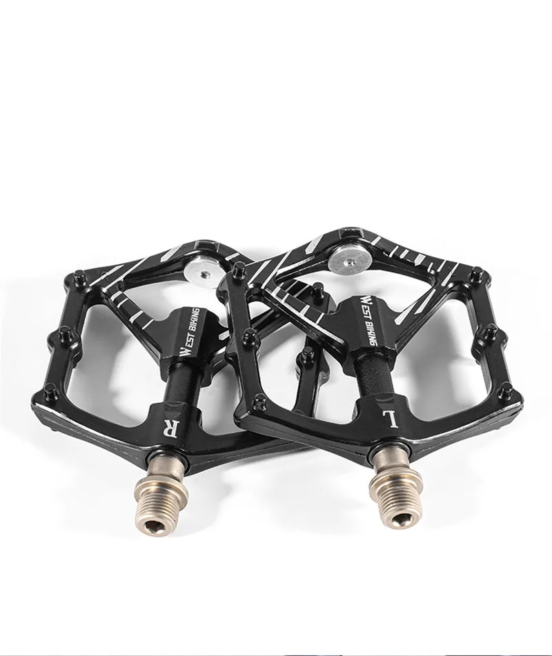 WEST BIKING 3 Bearings Pedal Ultralight Magnetic Aluminum Alloy Anti-Slip Widened Pedal Bicycle Bike Pedal Cycling Road Pedals