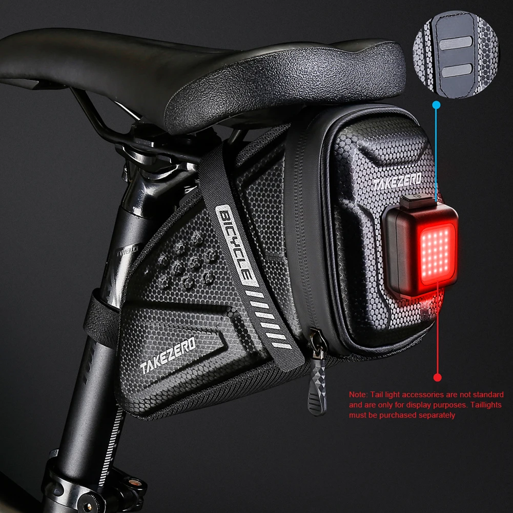 1L Bike Saddle Bag Large Capacity Bike Seat Bag Bike Pocket Pack Reflective Bicycle Saddle Bag EVA for Outdoor Riding