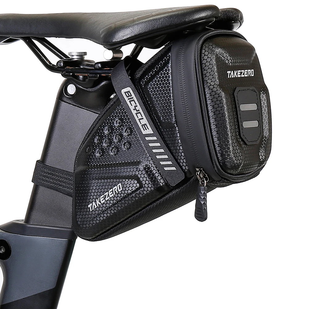 1L Bike Saddle Bag Large Capacity Bike Seat Bag Bike Pocket Pack Reflective Bicycle Saddle Bag EVA for Outdoor Riding