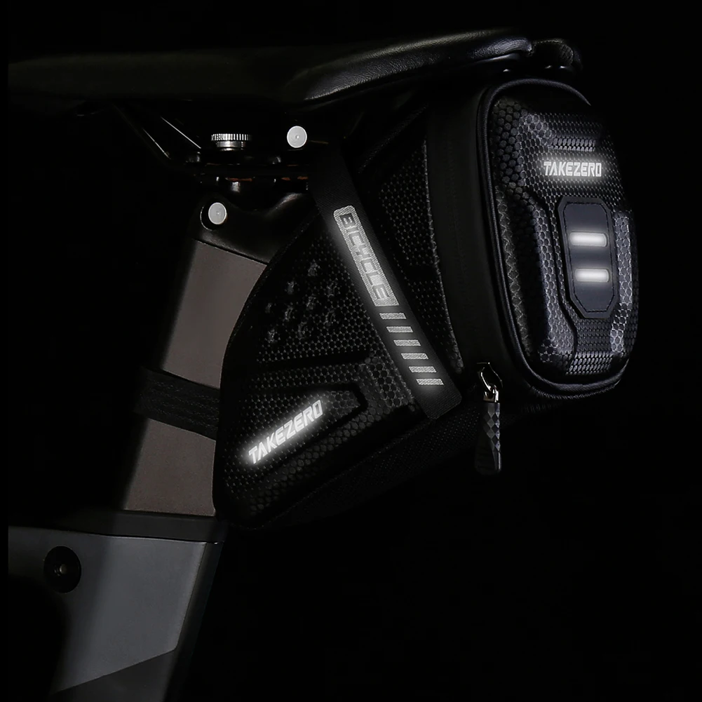 1L Bike Saddle Bag Large Capacity Bike Seat Bag Bike Pocket Pack Reflective Bicycle Saddle Bag EVA for Outdoor Riding