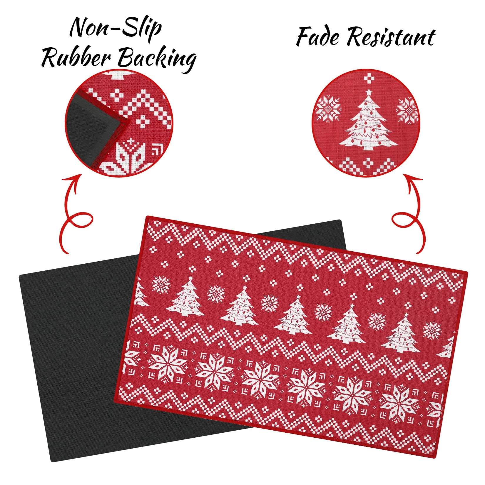 Boho Style Christmas Doormat Non Slip Door Mat Welcome Floor Rug for Home Indoor Entrance Front Door Xmas Holiday Decoration