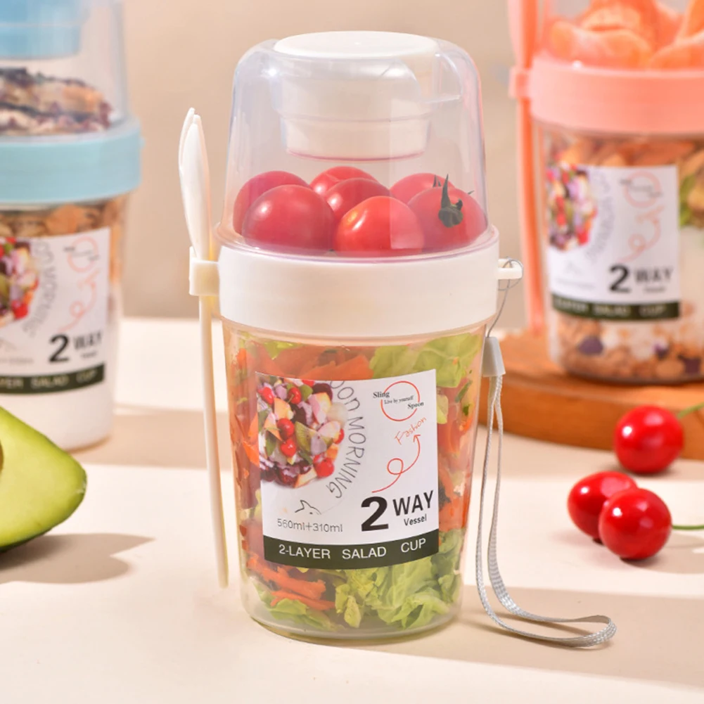 4 Pack Overnight Oats Container with Lid and Spoon Portable Cereal Cup Breakfast Container for School Office
