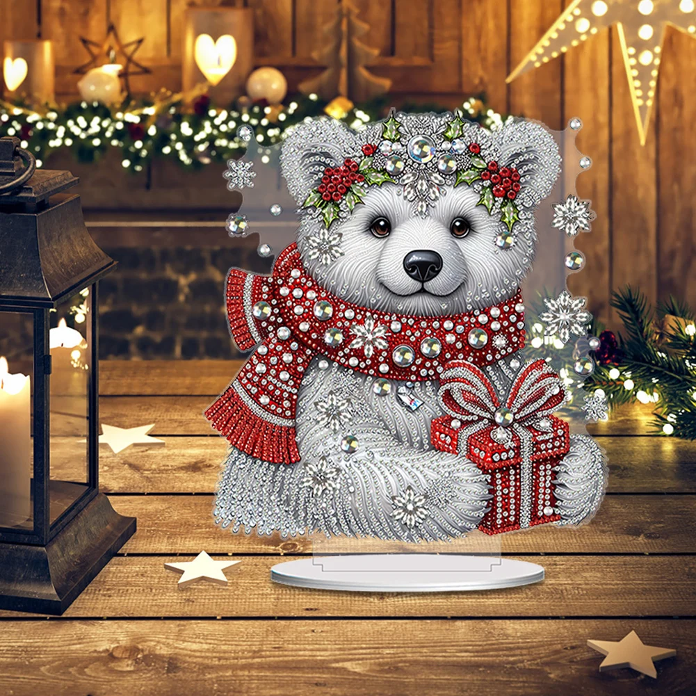 Acrylic Special Shaped Cute Animal Diamond Painting Tabletop Ornaments Kit Table Top Diamond Painting Ornament Kits for Bedroom