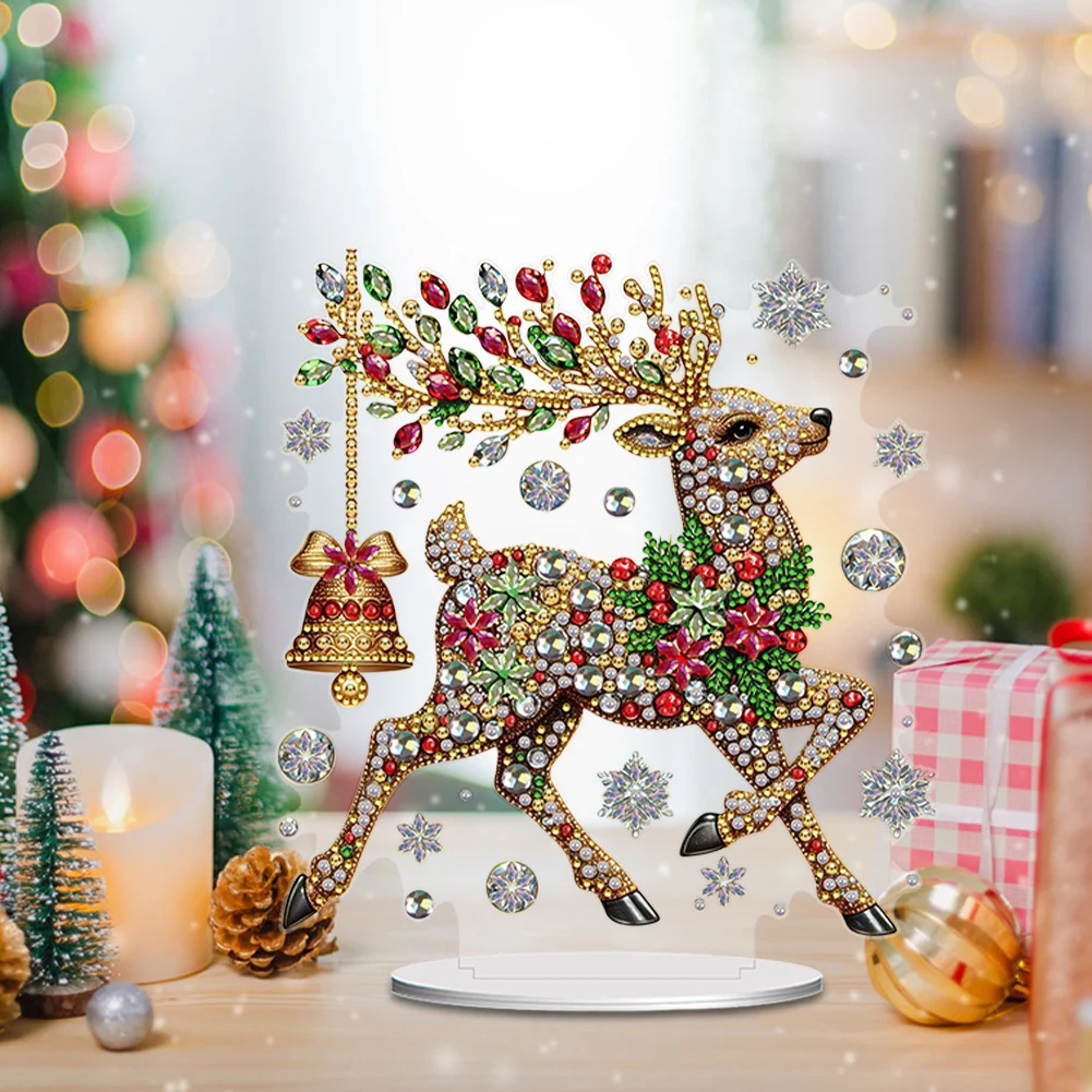 Acrylic Special Shaped Cute Animal Diamond Painting Tabletop Ornaments Kit Table Top Diamond Painting Ornament Kits for Bedroom