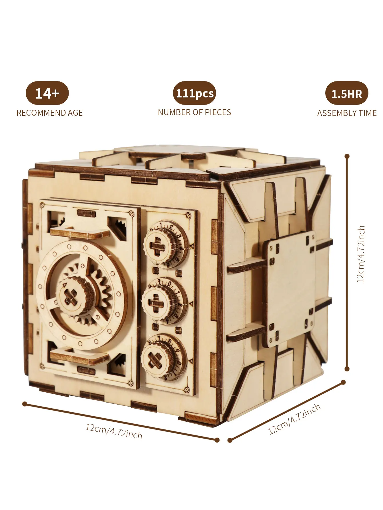 3D Wooden Puzzle For Adults Locker Puzzle Box Model Kit DIY Handmade Christmas Gifts