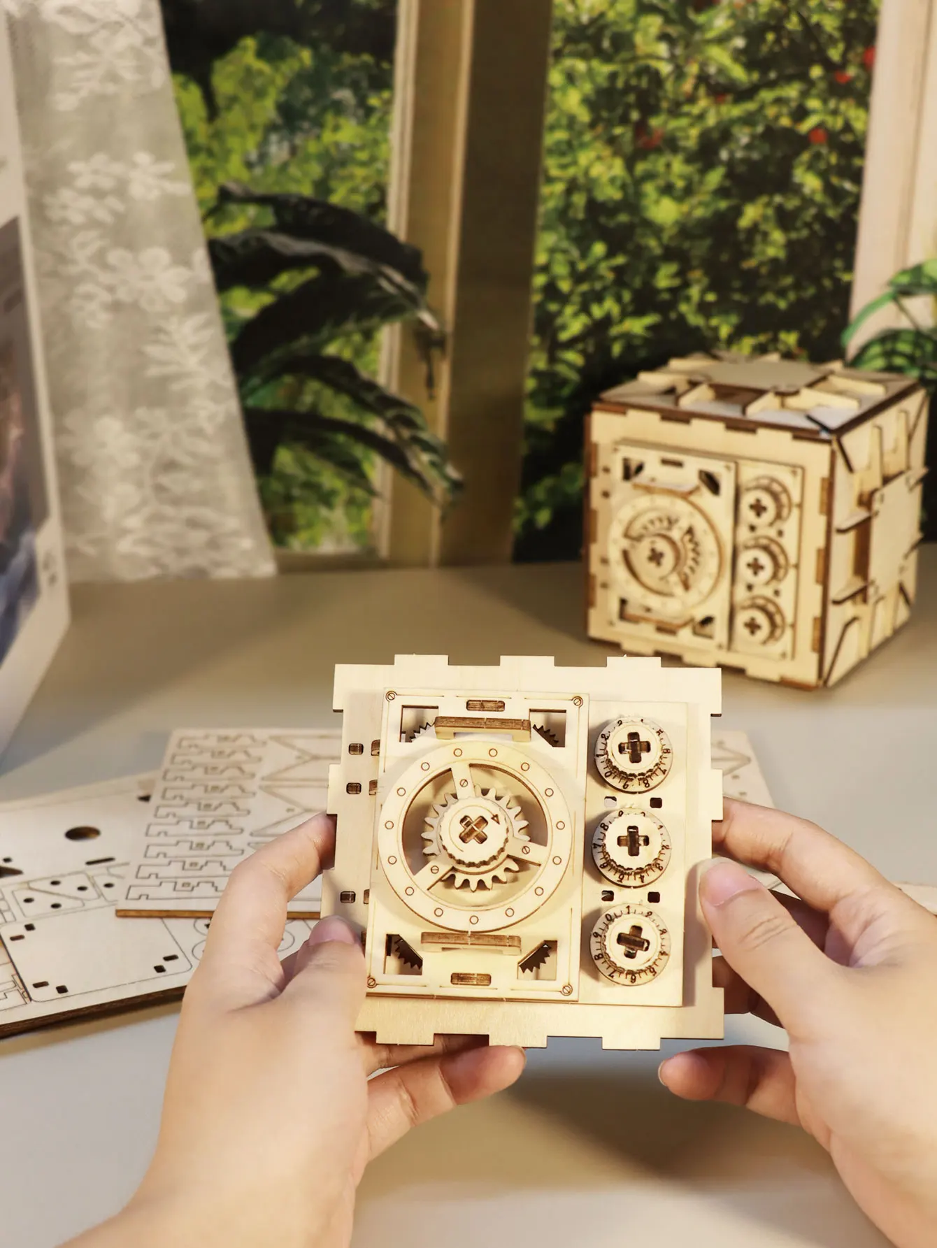 3D Wooden Puzzle For Adults Locker Puzzle Box Model Kit DIY Handmade Christmas Gifts