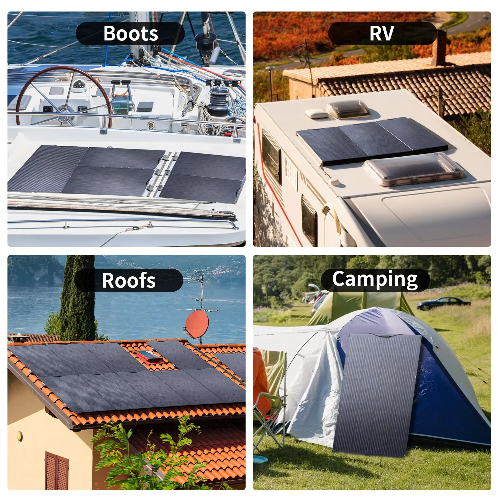 ALLPOWERS Balcony Power Plant SF200 200W / 100W SF100 Portable Flexible Solar panel IP68 for Power Station off-grid Rooftops RVs