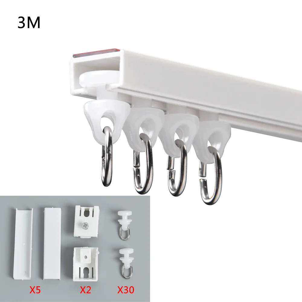 3M Strong Self Adhesive Curtain Track Sliding Track Top Mounted Side Mounted Window Decor Accessories For Curtains And Cabi