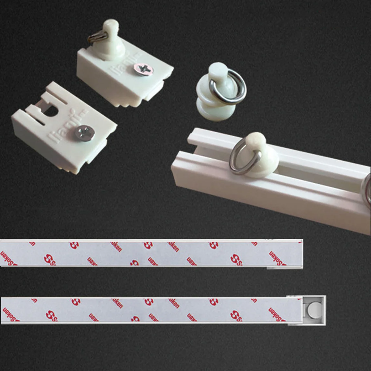 3M Strong Self Adhesive Curtain Track Sliding Track Top Mounted Side Mounted Window Decor Accessories For Curtains And Cabi