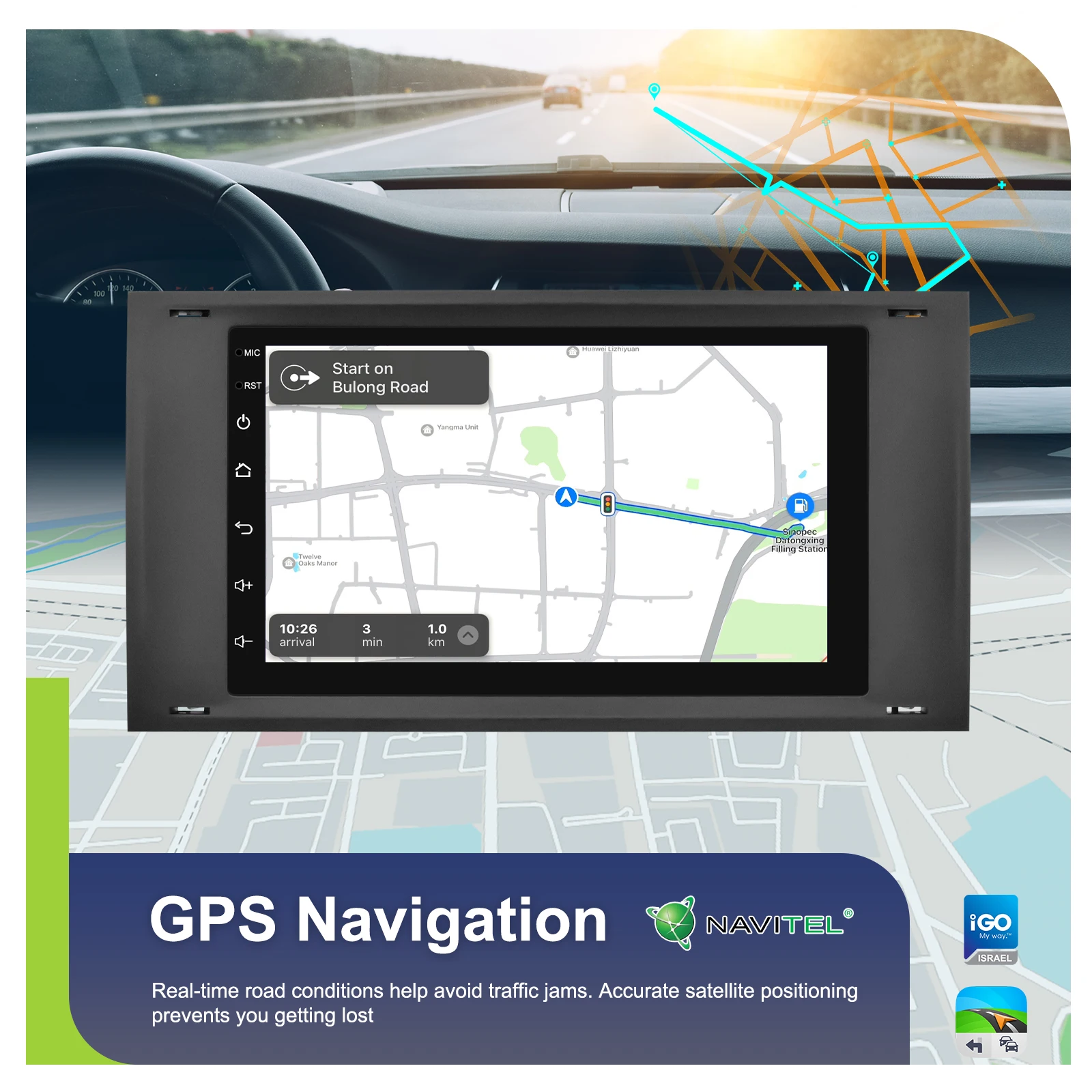 Podofo 4GB 64GB Carplay Android Auto Car Radio 7 Inch For Transit Fiesta Focus Galaxy Mondeo Fusion Kuga C-Max S-Max Connect