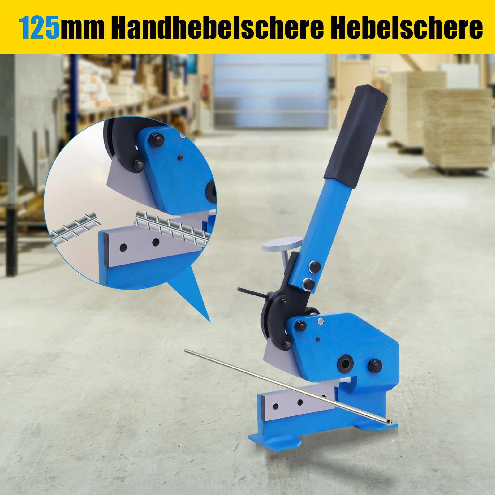 Manual Metal Cutter Hand Lever, Shear Metal Steel Cutting Machine, Thickness (Round Steel) 1.1cm/0.43in