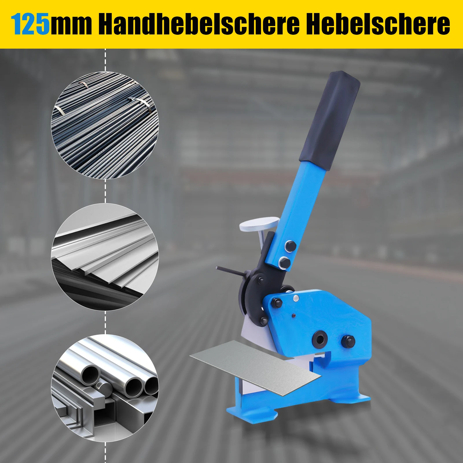 Manual Metal Cutter Hand Lever, Shear Metal Steel Cutting Machine, Thickness (Round Steel) 1.1cm/0.43in