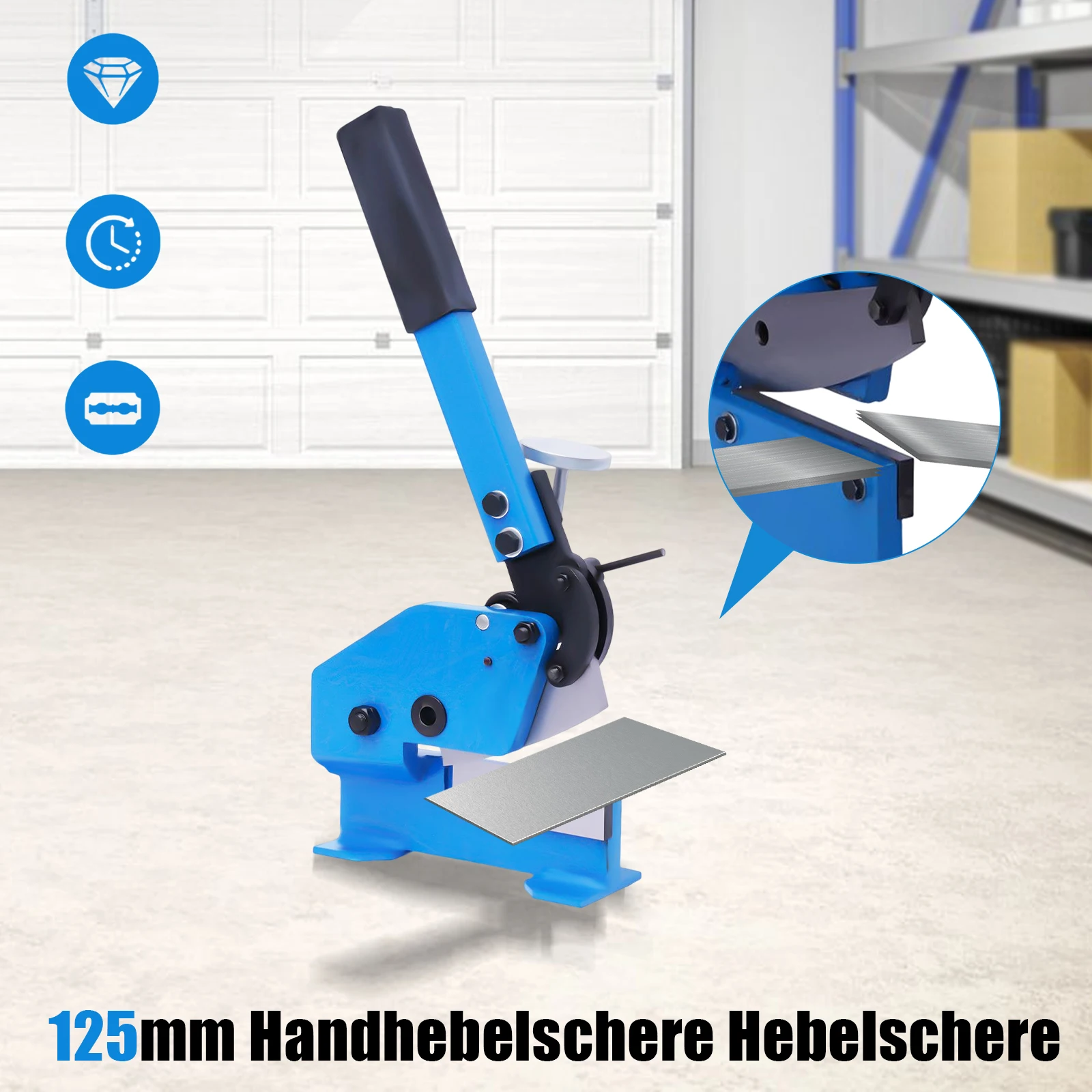 Manual Metal Cutter Hand Lever, Shear Metal Steel Cutting Machine, Thickness (Round Steel) 1.1cm/0.43in