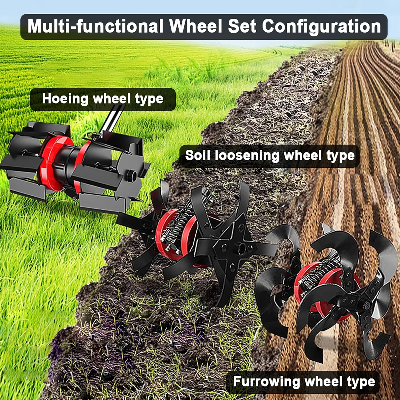Lawn Mower Grass Trimmer Accessory Interchangeable Blades Weeding Wheel Optional for Efficient Gardening and Farming