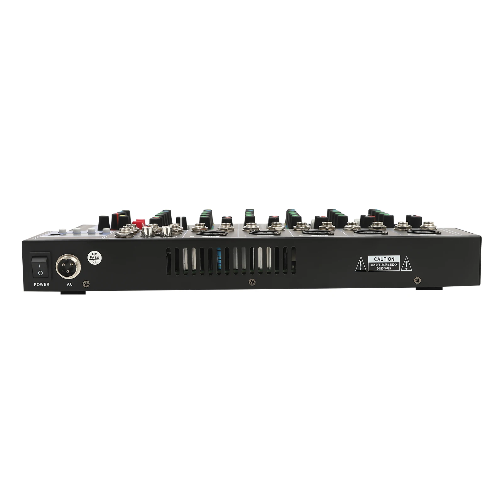 7-Channel Professional Stereo Mixer Digital USB Computer Jack 3-Band Equalizer 6 Music Modes 48V Phantom Power Stereo DJ Mixer