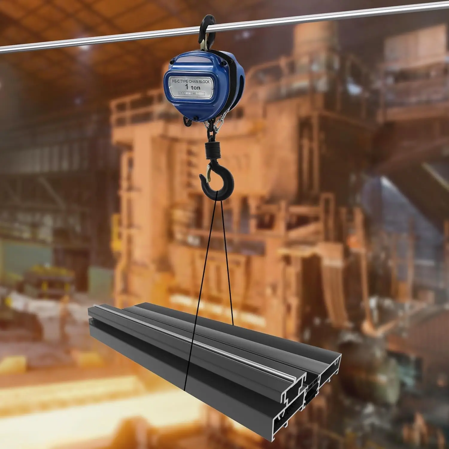 1T Hand Chain Hoist - 13.12ft Chain Length, Heat-Treated&Anti-Rust, Safe&Durable for Heavy Load Lifting in Factories/Mines