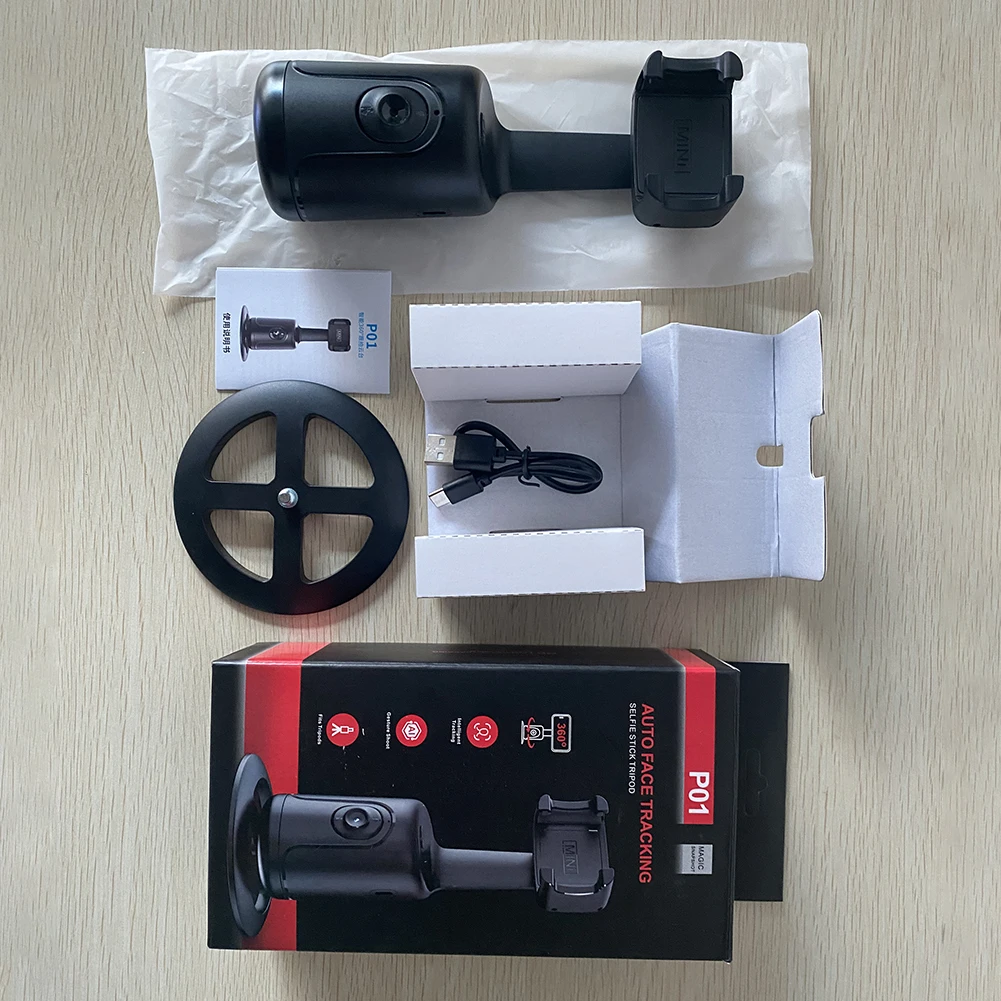 Auto Tracking Shooting Gimbal AI Camera Recognition Body Face Track 360 Rotation Desktop Intelligent Follow Live Shoot Phone Sta
