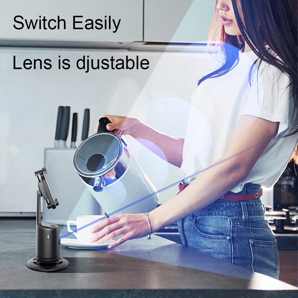 Auto Tracking Shooting Gimbal AI Camera Recognition Body Face Track 360 Rotation Desktop Intelligent Follow Live Shoot Phone Sta