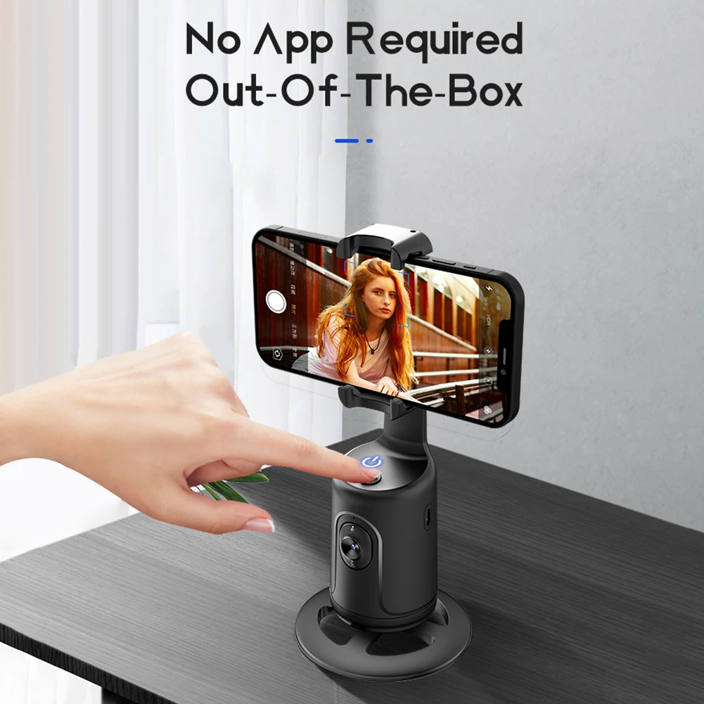 Auto Tracking Shooting Gimbal AI Camera Recognition Body Face Track 360 Rotation Desktop Intelligent Follow Live Shoot Phone Sta