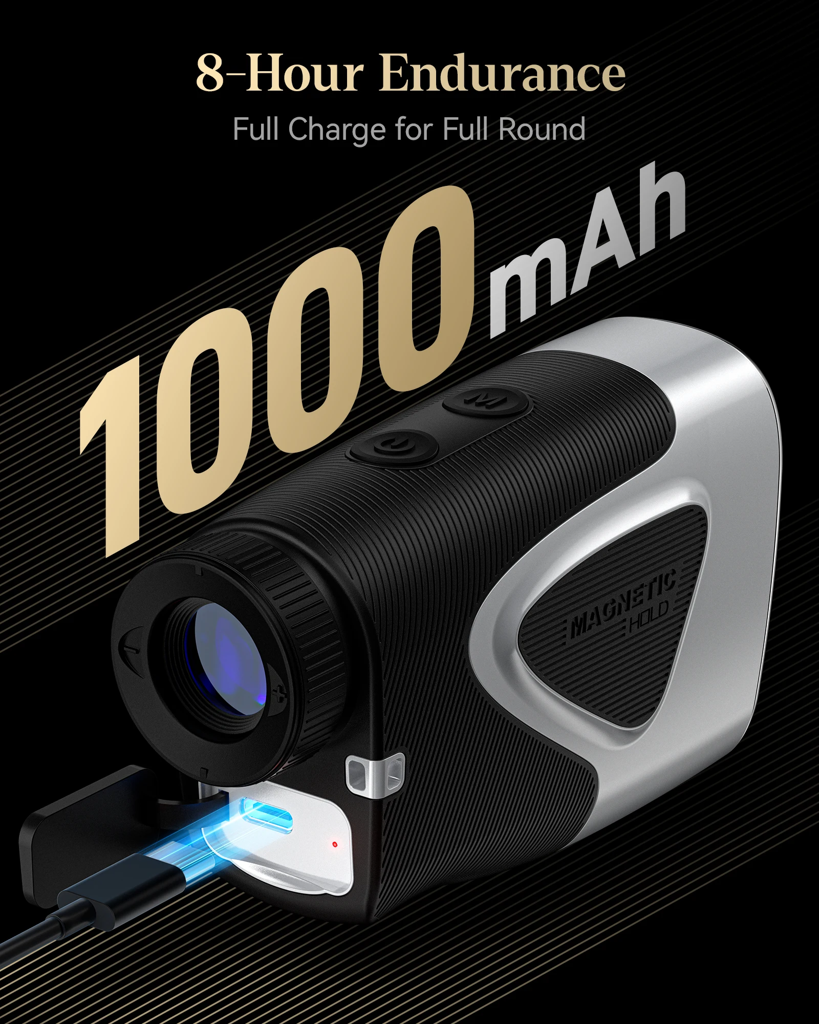 REDTIGER C016 Golf Rangefinder with Slope and Pin Lock Vibration Distance Meter with Rechargeable Battery Laser Range Finder