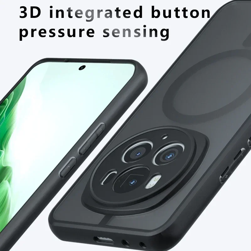for Magsafe Shockproof Acrylic Phone Case for Honor Magic 6 Pro Hard Bumper Matte Cover Magnetic Shell for Magic 7 Pro