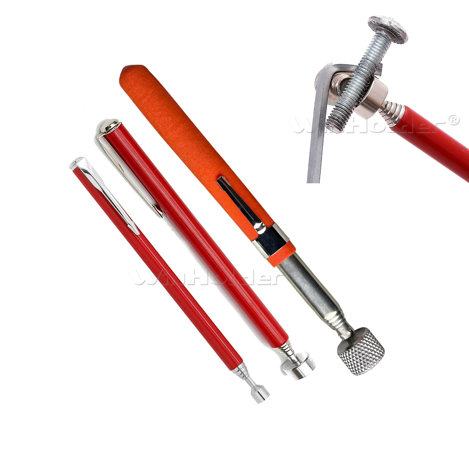 3-in-1 Magnetic Pickup Tool Telescopic Pen Mini Magnet Pick Up Tool Extendable Pickup Rod Stick for Picking Up Screws Nut Bolt