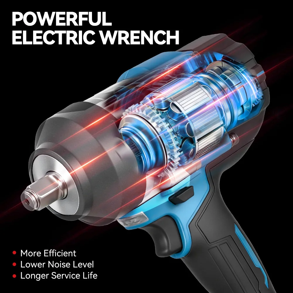 ONEVAN 2800N.M Brushless Electric Impact Wrench 1/2 inch Cordless Screwdriver Wrench Power Tools For Makita 18V Battery Pin