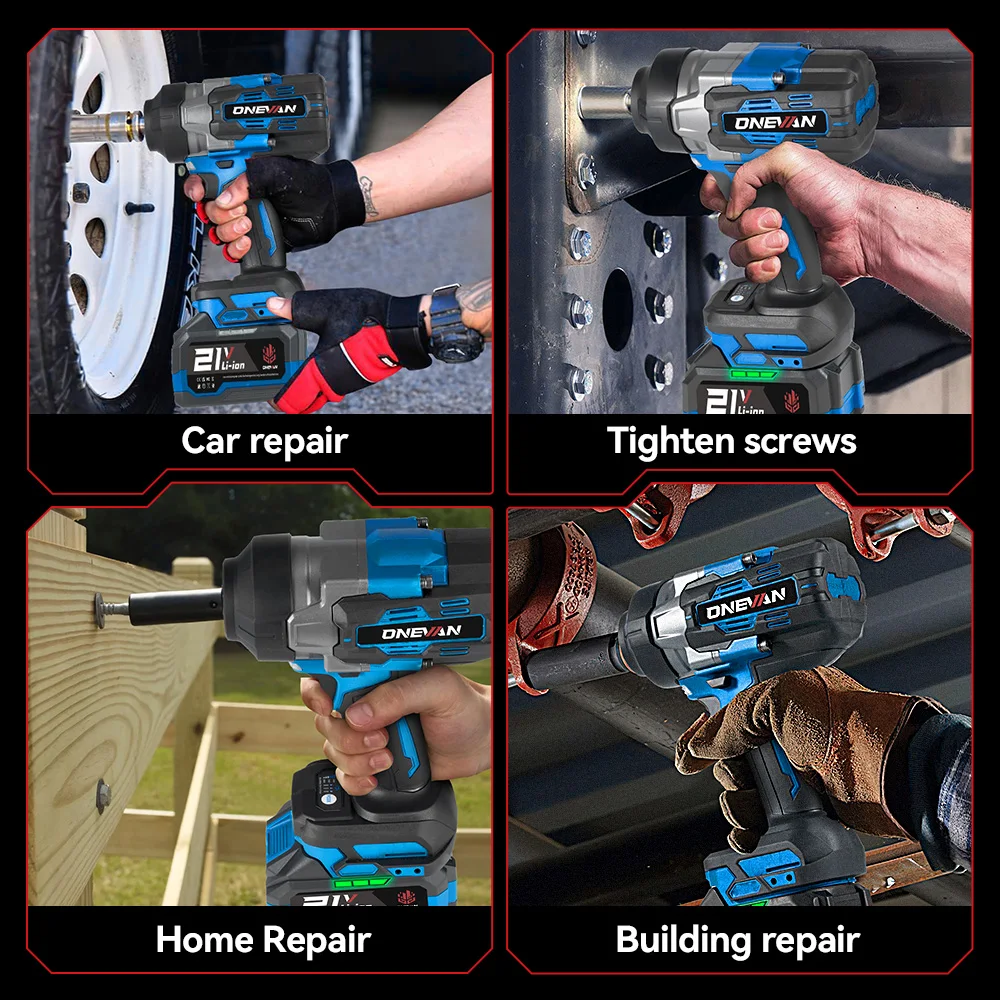 ONEVAN 2800N.M Brushless Electric Impact Wrench 1/2 inch Cordless Screwdriver Wrench Power Tools For Makita 18V Battery Pin