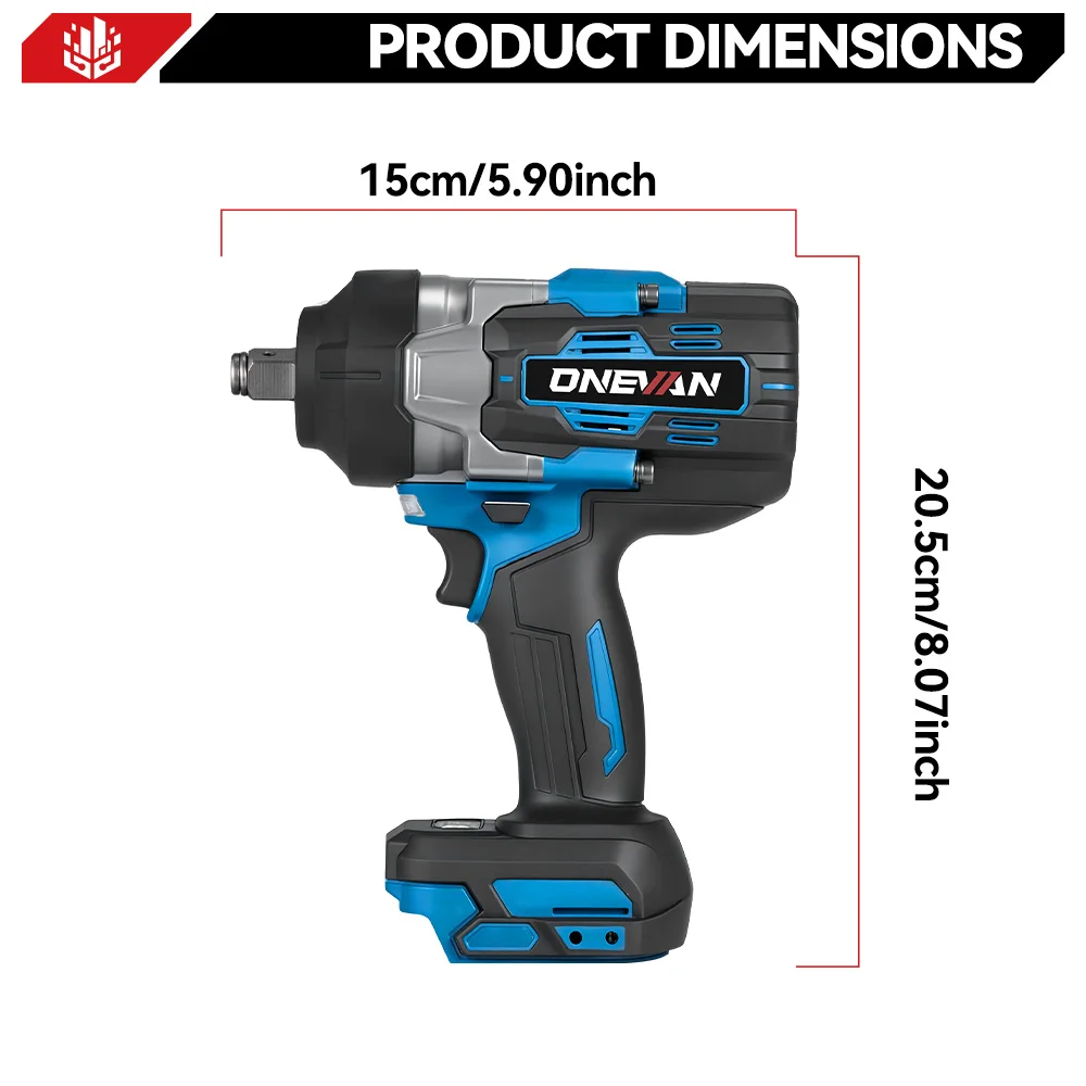 ONEVAN 2800N.M Brushless Electric Impact Wrench 1/2 inch Cordless Screwdriver Wrench Power Tools For Makita 18V Battery Pin