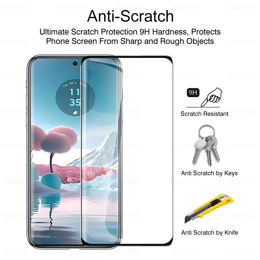 6To1 Curved Glass For Motorola Edge 40 Neo 50 Ultra 5G Tempered Glass Moto Rola Edge40 Pro Edge50 Fusion Camera Screen Protector