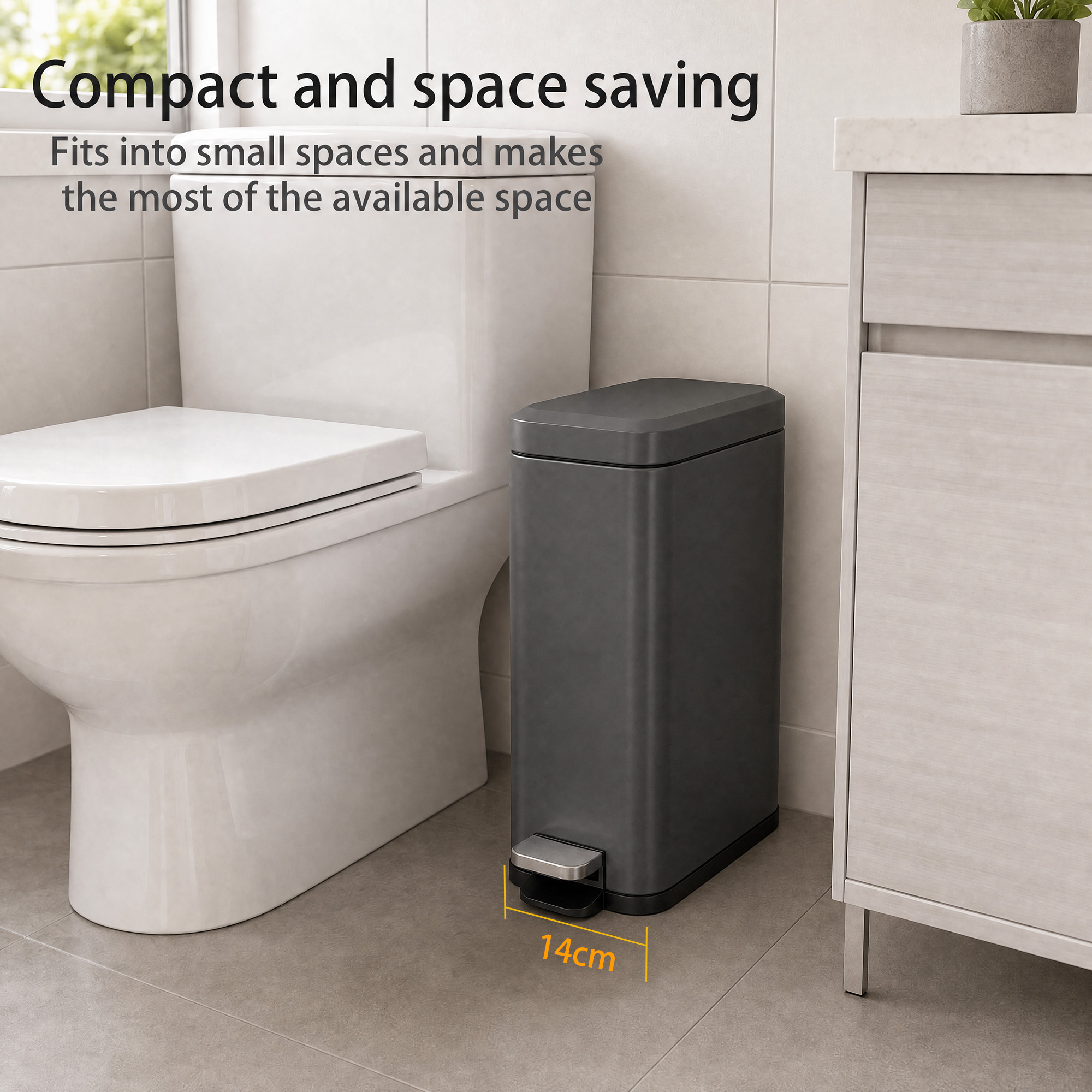 HOMCOM 5L Steel Waste Trash Can Pedal Rubbish Garbage Storage Bucket