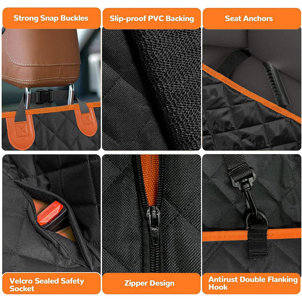 Universal Waterproof Dog Car Seat Cover for Back Seat Pet Car Seat Cover with Mesh Window Double-Layer Thickening Anti-Dirty