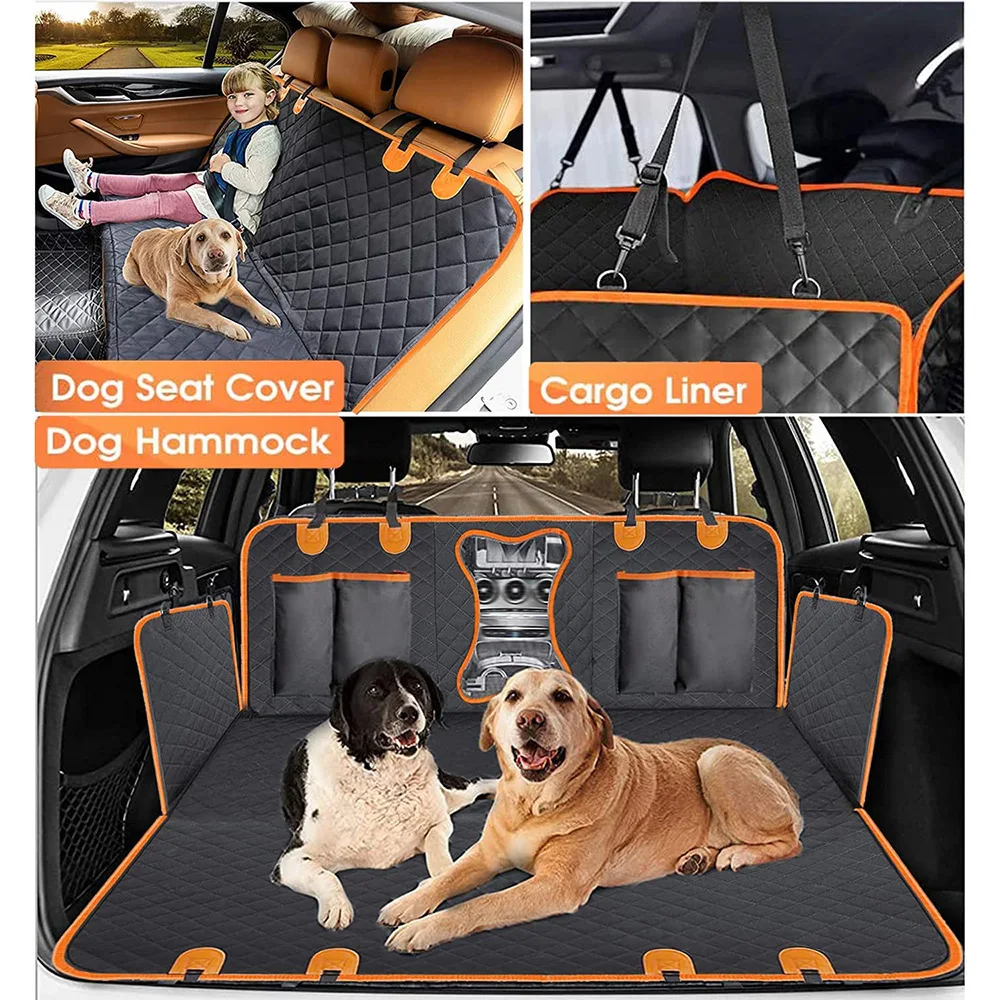 Universal Waterproof Dog Car Seat Cover for Back Seat Pet Car Seat Cover with Mesh Window Double-Layer Thickening Anti-Dirty